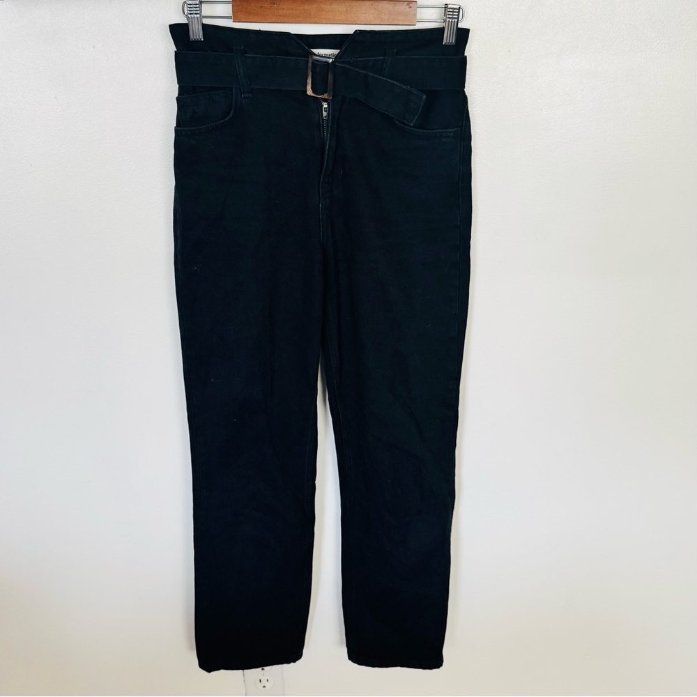Reformation High Rise Black Jeans with Belt